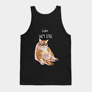 lazy life cat Tank Top